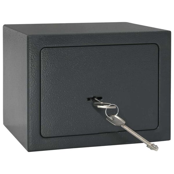 vidaXL Safe Box with Lock Grey 17 x 23 x 17 cm Steel