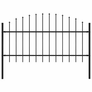 vidaXL Garden Fence Woerden with Spear Top Steel 170x125 cm Black