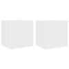 vidaXL TV Wall Cabinets with LED Lights 2 pcs White 40.5x35x40 cm