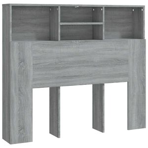 vidaXL Headboard Cabinet | Grey Sonoma | Engineered Wood | Headboard Cabinet