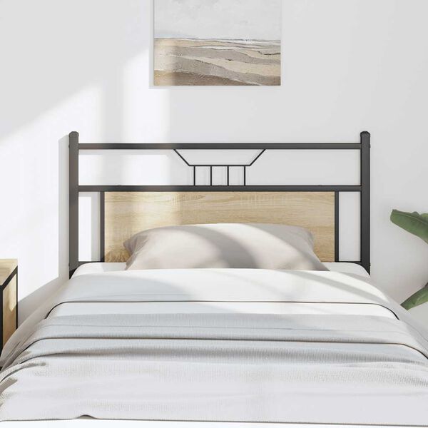 vidaXL Headboard Sonoma Oak 100 cm Engineered Wood and Steel