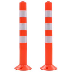vidaXL Traffic Control Bollards 2 pcs Plastic 75 cm