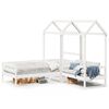 vidaXL Day Bed and Bench Set with Roof without Mattress White 90x190 cm Single