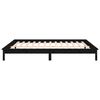 vidaXL LED Bed Frame without Mattress Black 160x200 cm Solid Wood