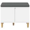 vidaXL Hall Bench with Cushion with Storage White 60 x 38 x 46 cm