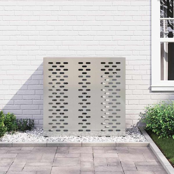 vidaXL Air Conditioner Cover Silver 110 x 50 x 105 cm Galvanised Steel