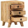 vidaXL Bedside Cabinet 37x32x50 cm Solid Wood Rough Mango