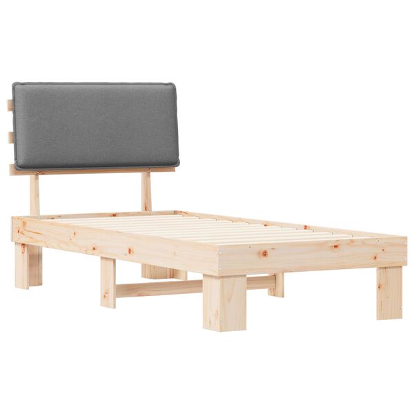 vidaXL Bed Frame with Upholstered Headboard Light Grey 80 x 200 cm