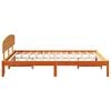 vidaXL Bed Frame with Headboard Wax Brown 150 x 200 cm Solid Pine Wood