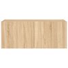 vidaXL TV Wall Cabinet with LED Lights Sonoma Oak 100x35x41 cm