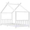vidaXL Kids Bed Frame White Solid Pine Wood 90x200 cm