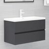 vidaXL 2 Piece Bathroom Furniture Set Grey Engineered Wood