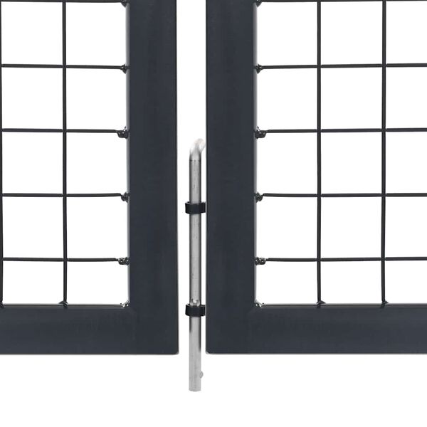 vidaXL Garden Gate with Posts Steel 350x100 cm Anthracite