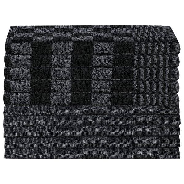 vidaXL 20 Piece Towel Set Black and Grey Cotton