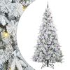 vidaXL Artificial Hinged Christmas Tree White 240 cm PE and PVC