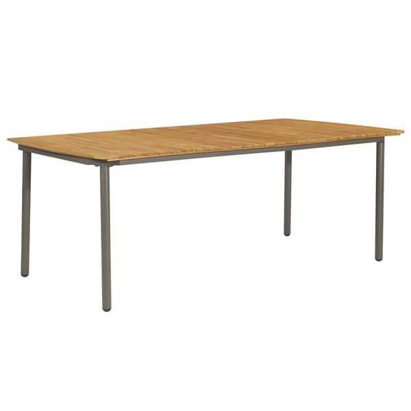 vidaXL Garden Table 200x100x72cm Solid Acacia Wood and Steel