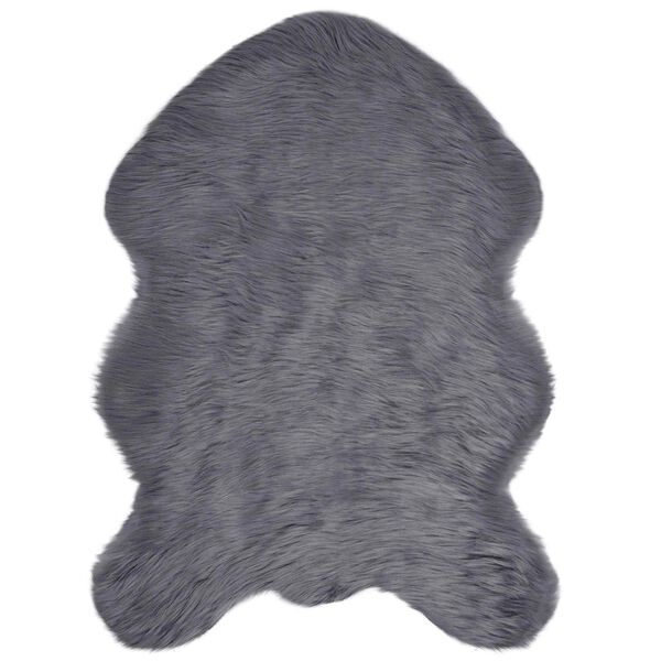 vidaXL Faux Sheepskin Rug Tafalla Anthracite 50 x 80 cm Polyester