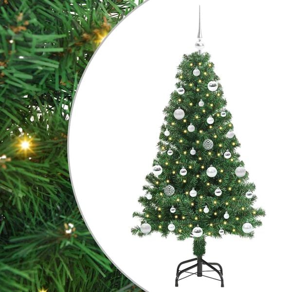 vidaXL Artificial Christmas Tree with 150 LEDs with Stand Green 150 cm