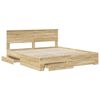 vidaXL Bed Frame with Drawer Sonoma Oak 180 x 200 cm Engineered Wood