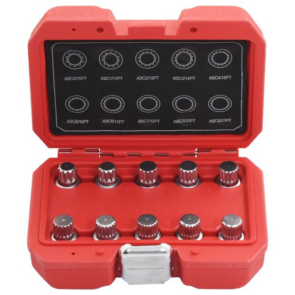 vidaXL 10 Piece Locking Wheel Nut Key Set for VW