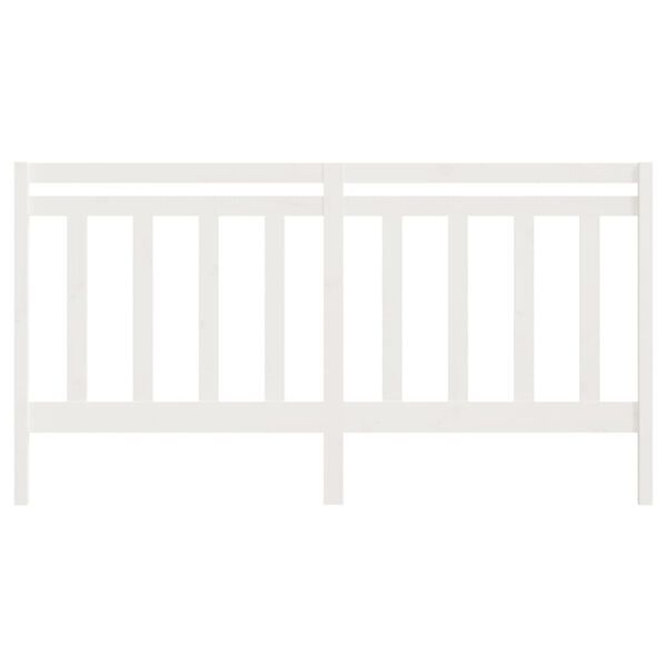 vidaXL Bed Headboard White 186x4x100 cm Solid Wood Pine