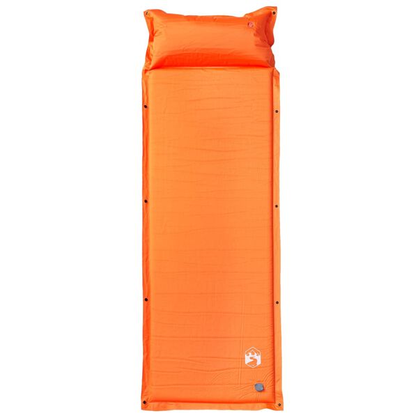 vidaXL Self Inflating Camping Mattress with Pillow 1-Person Orange
