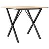 vidaXL Dining Table X-Frame 80x80x75 cm Solid Wood Pine and Steel