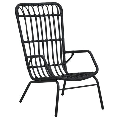 vidaXL Garden Chair Poly Rattan Black
