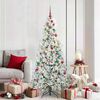 vidaXL Artificial Hinged Christmas Tree White 180 cm PE and PVC