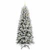 vidaXL Artificial Christmas Tree with 300 LEDs with Stand White 210 cm