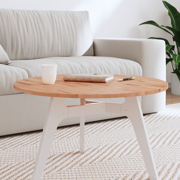 vidaXL Table Top &Oslash;70x1.5 cm Round Solid Wood Beech