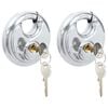 vidaXL Discus Locks with Keys 2 pcs Silver 8 x 2.8 x 8 cm
