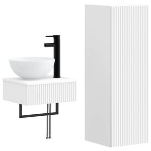 vidaXL Bathroom Cabinet Set 2 pcs White 33 x 34.5 x 100 cm