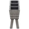 vidaXL Garden Raised Bed with Legs and 3 Pots 72x25x50 cm Poly Rattan Grey