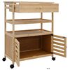 vidaXL Kitchen Trolley with Wheels Natural 59.5 x 36 x 82 cm Bamboo