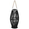 vidaXL Hanging Candle Lantern Holder Bamboo Black 60 cm