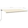 vidaXL Manual Retractable Awning with Posts 6x3 m Cream