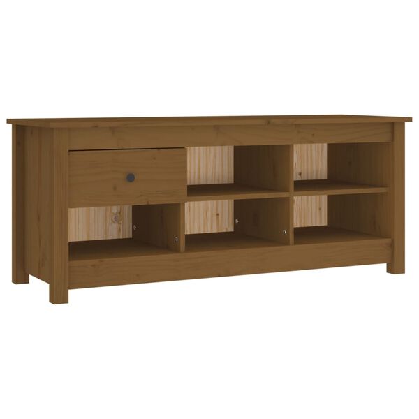 vidaXL Shoe Cabinet Honey Brown 110x38x45.5 cm Solid Wood Pine