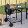 vidaXL Outdoor Grill with Wheel Black 96 x 72 x 113 cm Metal