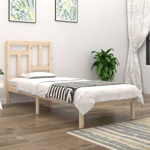 vidaXL Bed Frame without Mattress 90x190 cm Single Solid Wood Pine