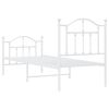 vidaXL Metal Bed Frame without Mattress with Footboard White 75x190cm