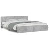 vidaXL Bed Frame with LED without Mattress Concrete Grey 180x200 cm Super King