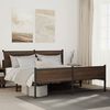 vidaXL Metal Bed Frame without Mattress Brown Oak 183x213 cm
