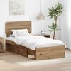 vidaXL Bed Frame Artisian Oak 90 x 190 cm Solid Pine Wood