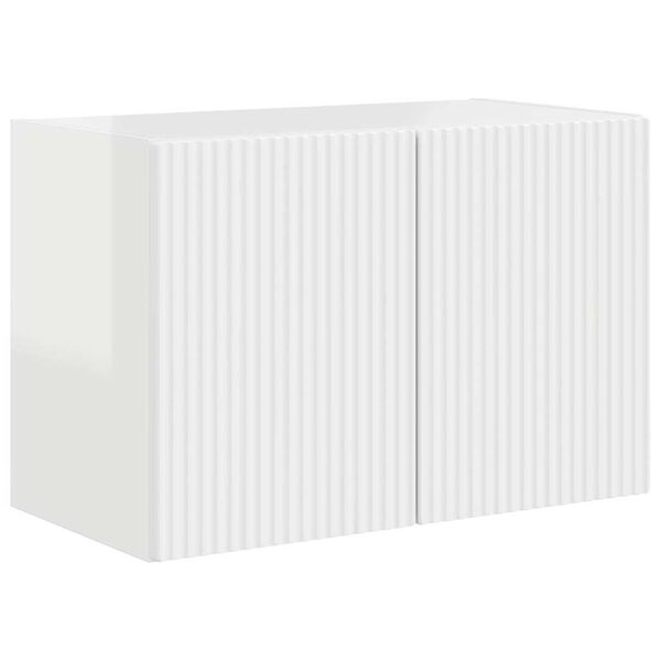 vidaXL TV Wall Cabinet Wall-mounted High Gloss White 59.5 x 31 x 40 cm