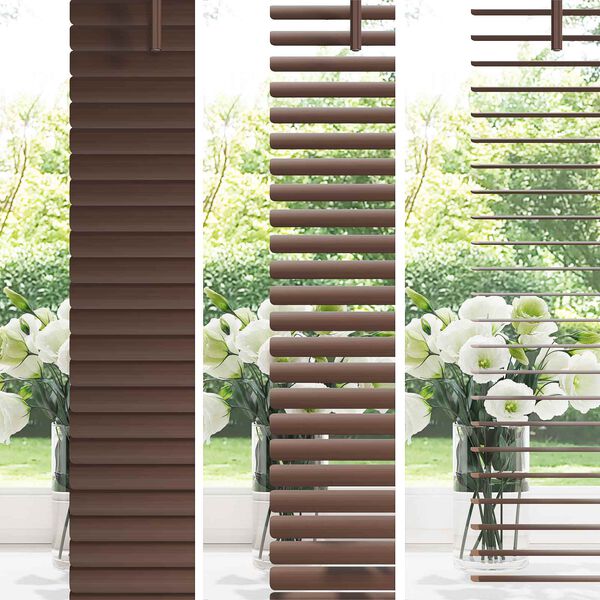 vidaXL Venetian Blind Dark Brown with Wood Pattern 160 x 150 cm PVC