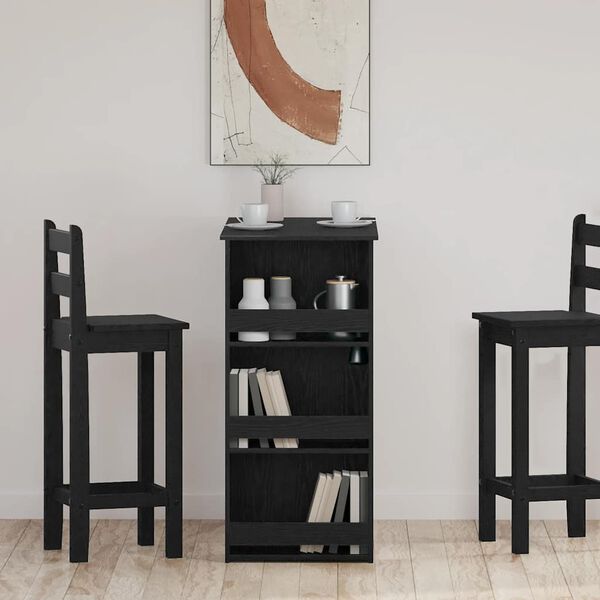 vidaXL Bar Table with Storage Rack Black Oak 102x50x103.5 cm