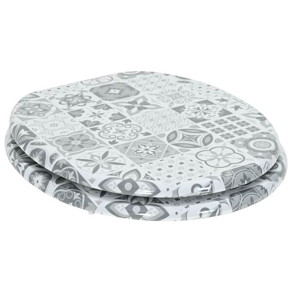 vidaXL Toilet Seat Grey 44 x 38 cm MDF board