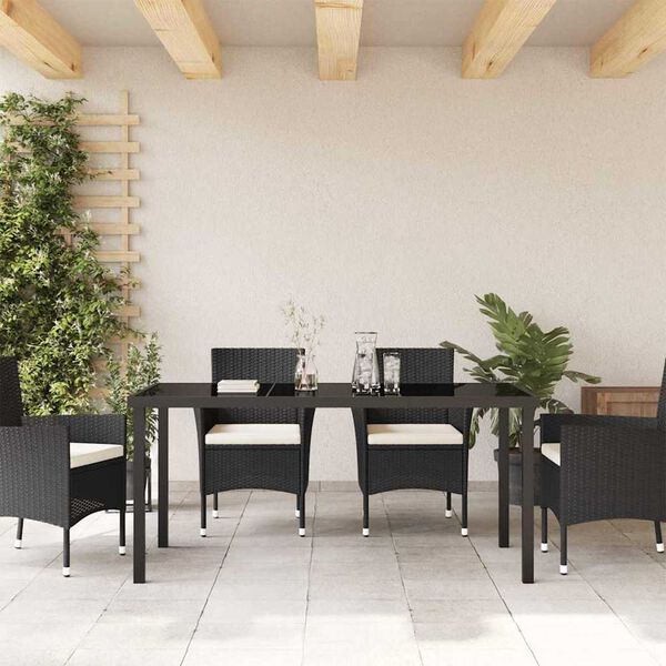 vidaXL Garden Table Black 160 x 80 x 73 cm Solid Teak wood
