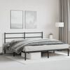 vidaXL Metal Bed Frame without Mattress with Headboard Black 193x203cm